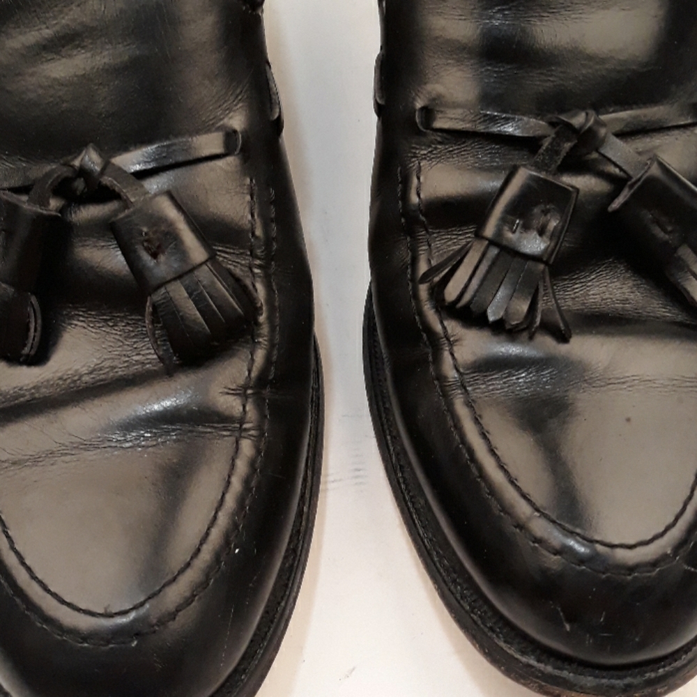 ALLEN EDMONDS Grayson Black Leather Tassel Sz 11 C Mens Dress Shoes Loafers